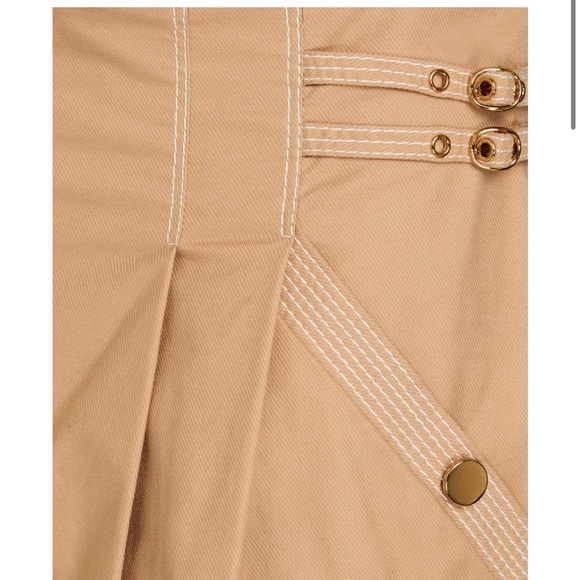 Veronica Beard Jaffe Short Khaki pleated cotton-blend twill shorts Sz 12 NEW - Picture 4 of 13